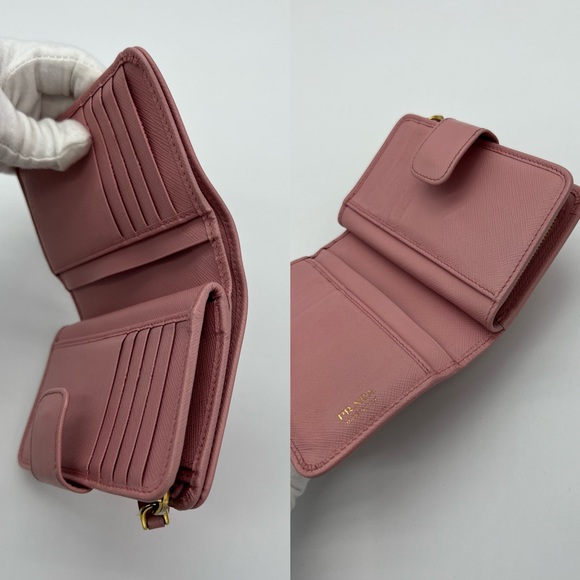 ❌SOLD❌Authentic Prada pink Saffiano leather compact wallet - Picture 10 of 16